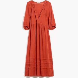 New Madewell Marianna Puff-Sleeve Midi Dress